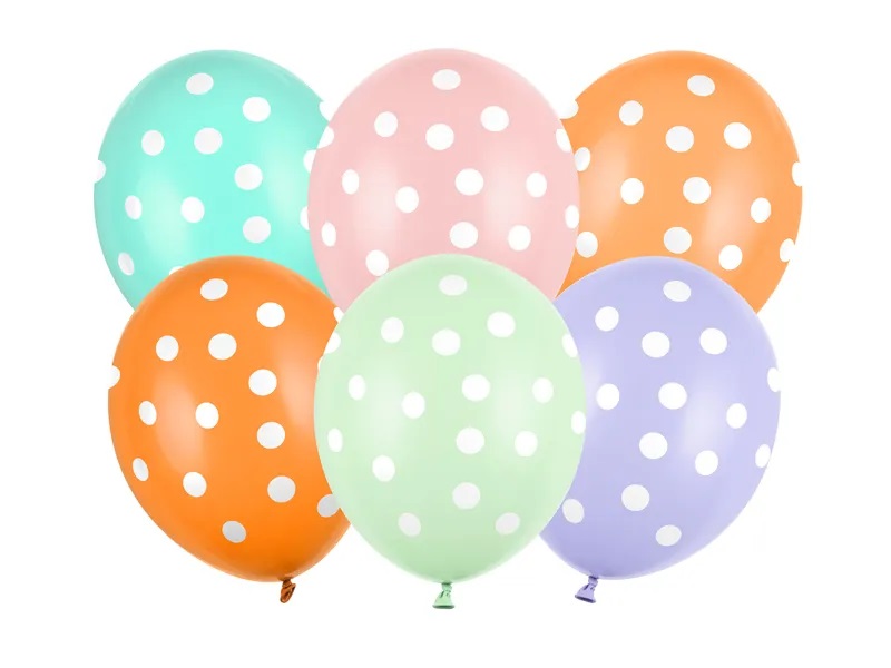 Levně PartyDeco Tečkovaný balonek - barevný