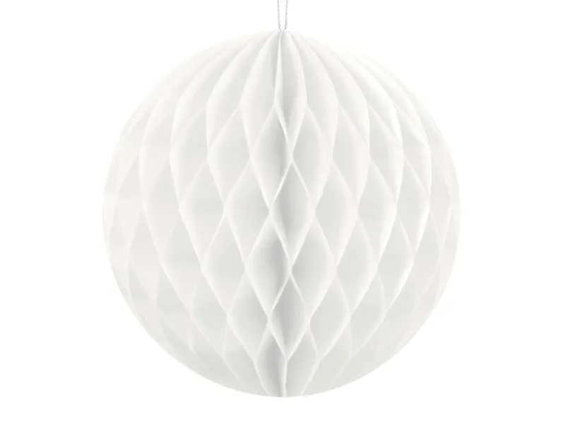 Levně PartyDeco Papírová koule - bílá 10 cm