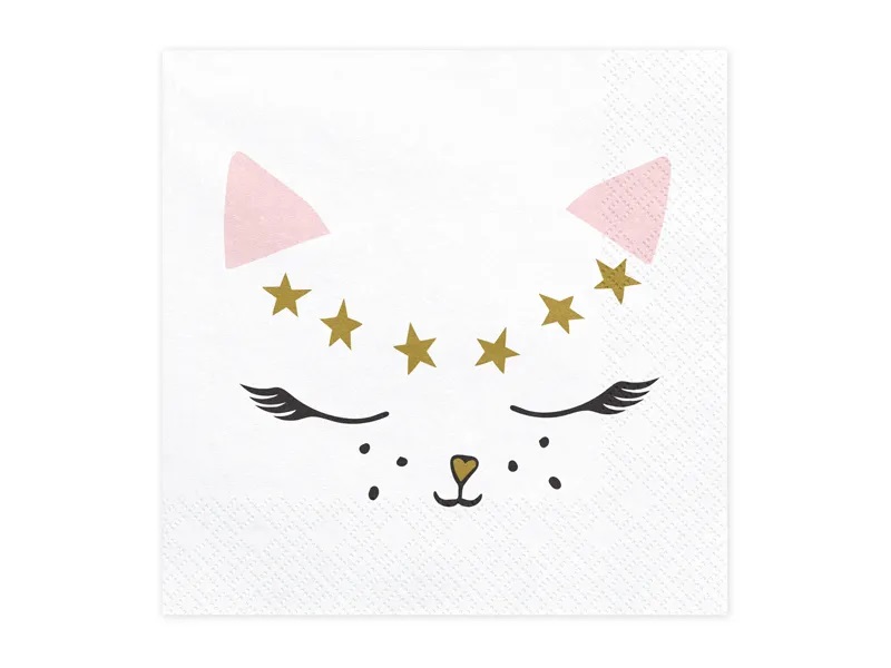 Levně PartyDeco Ubrousky - Kočička 33 x 33 cm