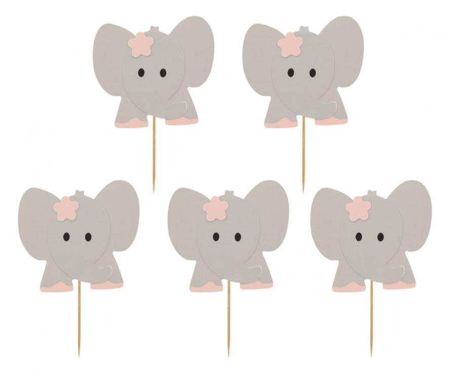 Levně Godan Ozdoby na cupcakes - Růžové sloníky