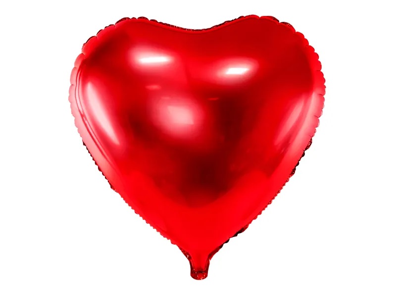 Levně PartyDeco Fóliový balón - Srdce, červené 61 cm
