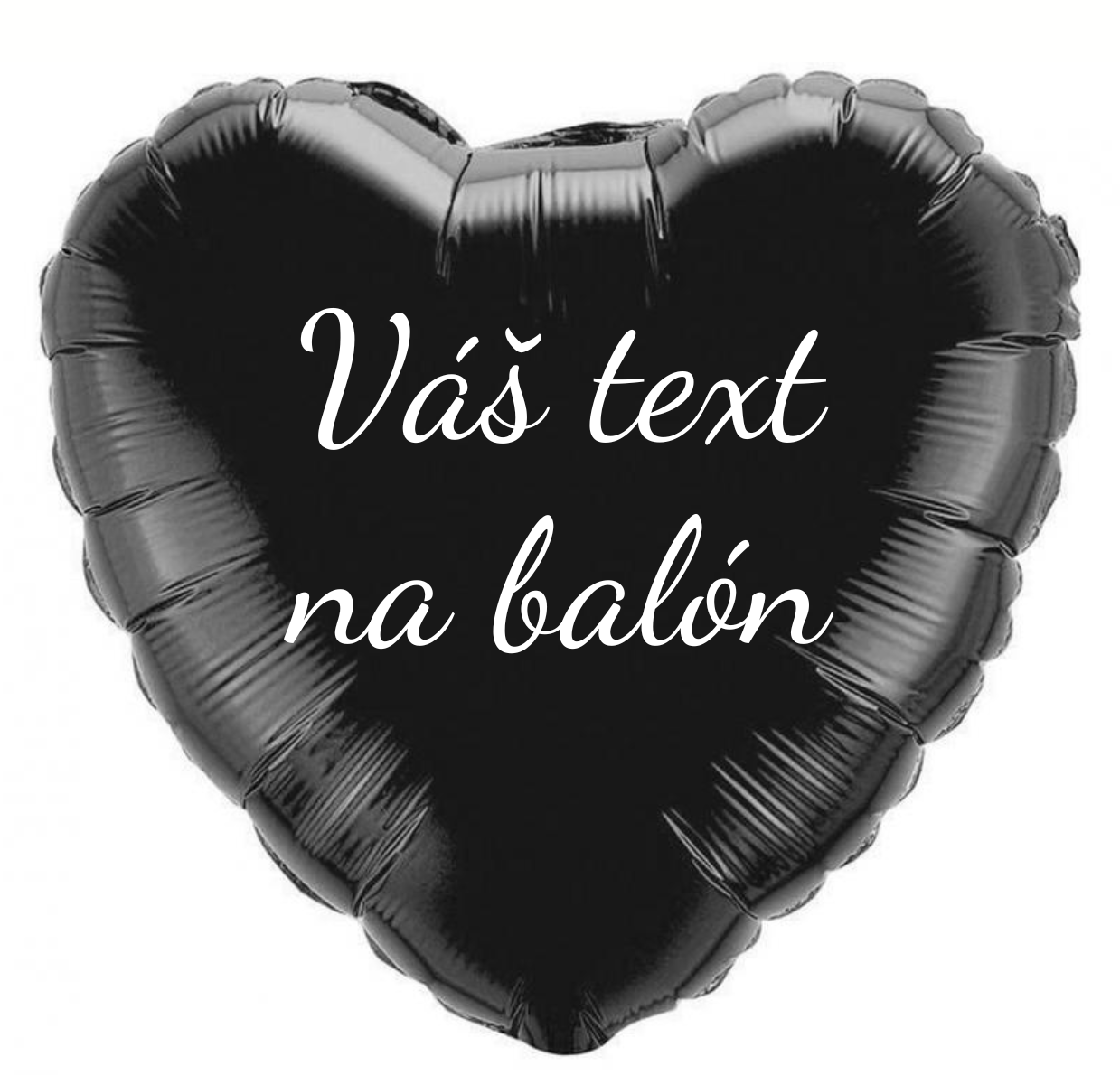 Levně Personal Fóliový balón s textem - Černé srdce 45 cm