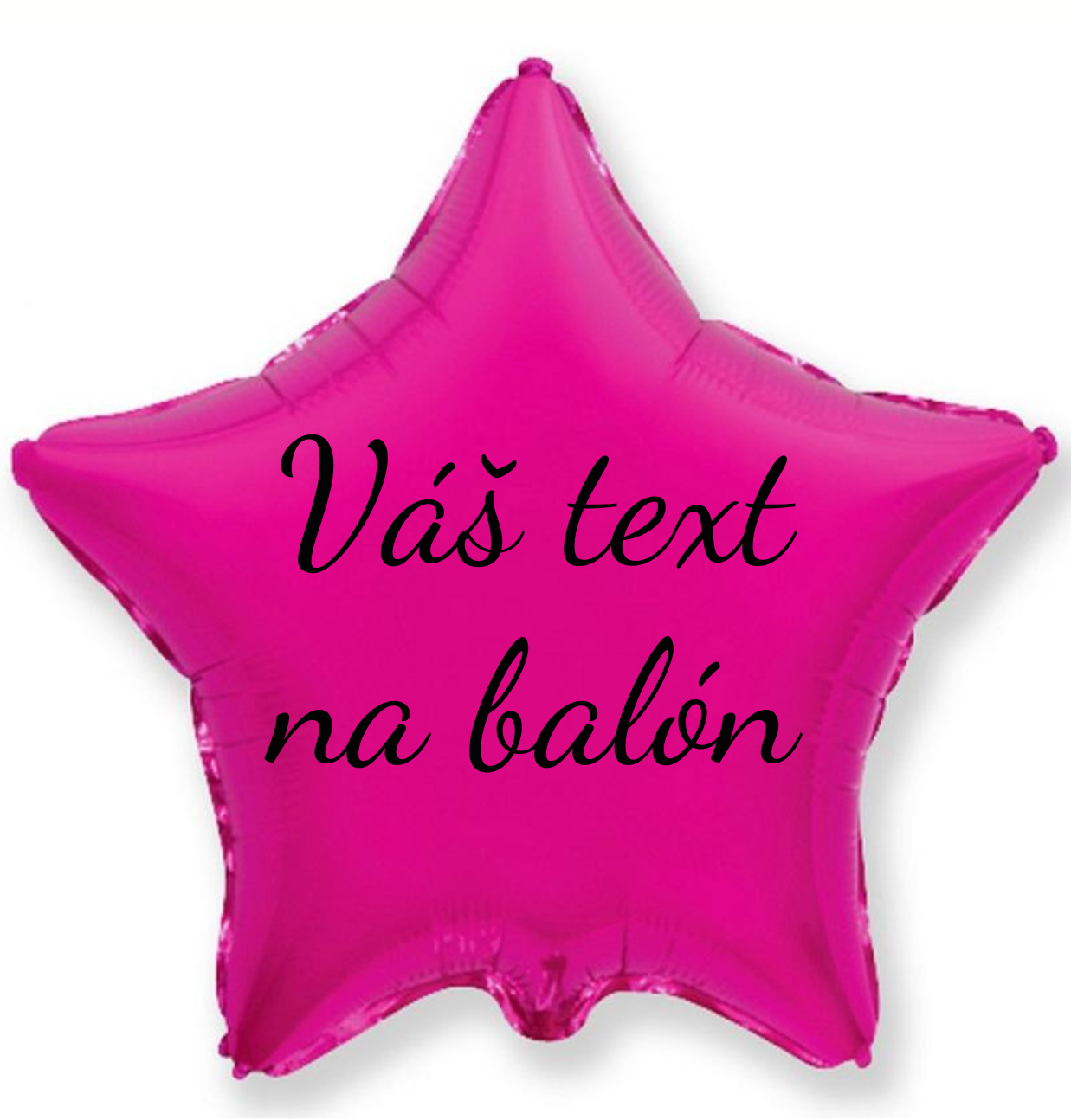 Personal Fóliový balón s textem - Tmavě růžová hvězda 45 cm