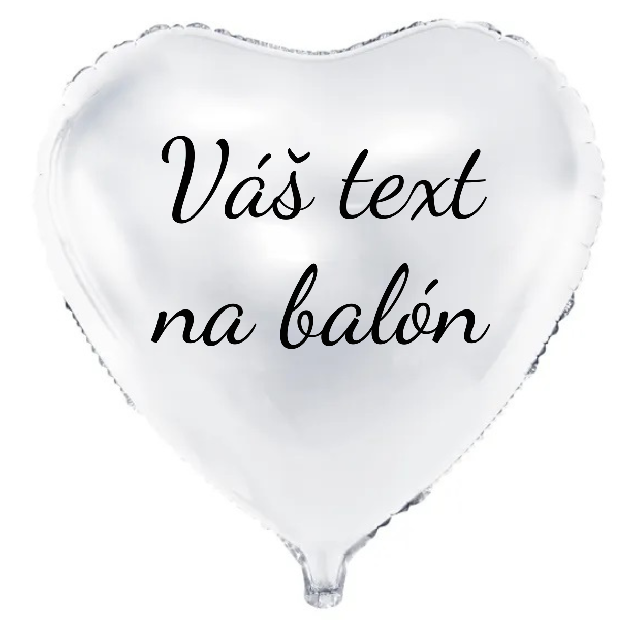 Personal Fóliový balón s textem - Bílé srdce 61 cm