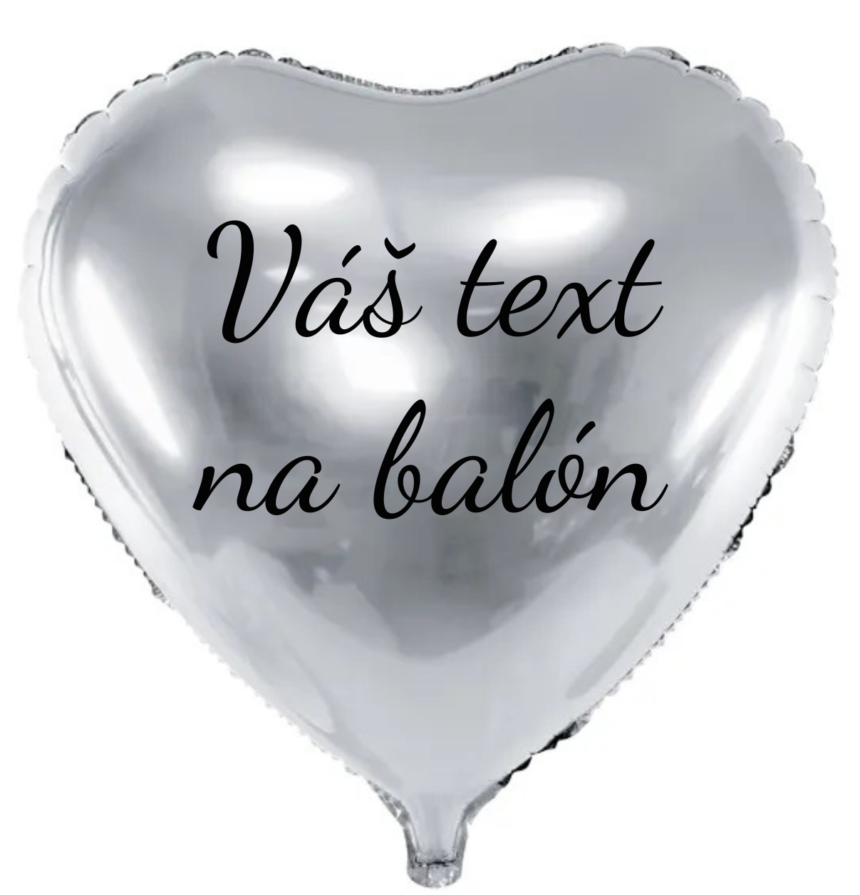 Personal Fóliový balón s textem - Stříbrné srdce 61 cm