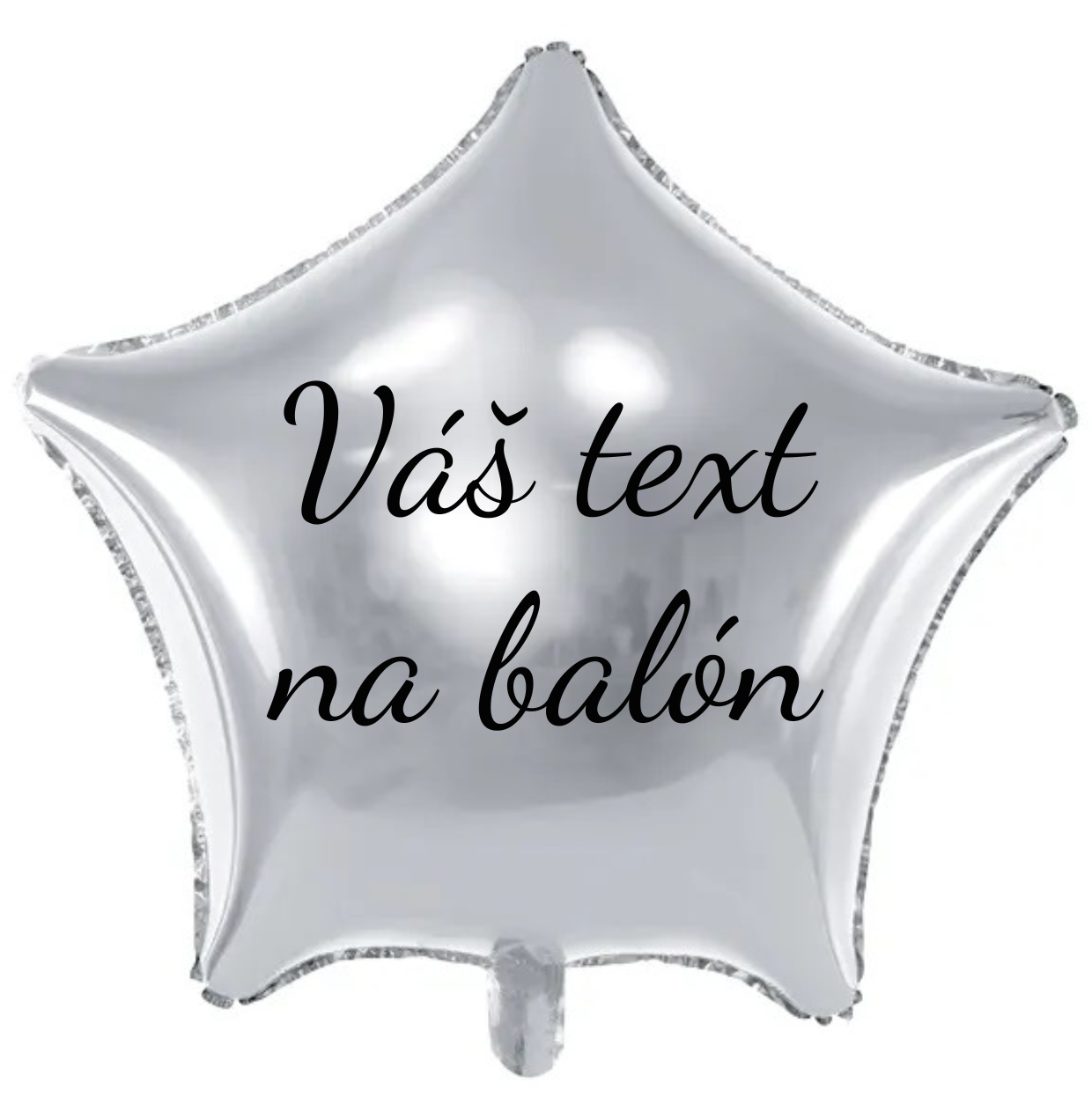 Personal Fóliový balón s textem - Stříbrná hvězda 70 cm