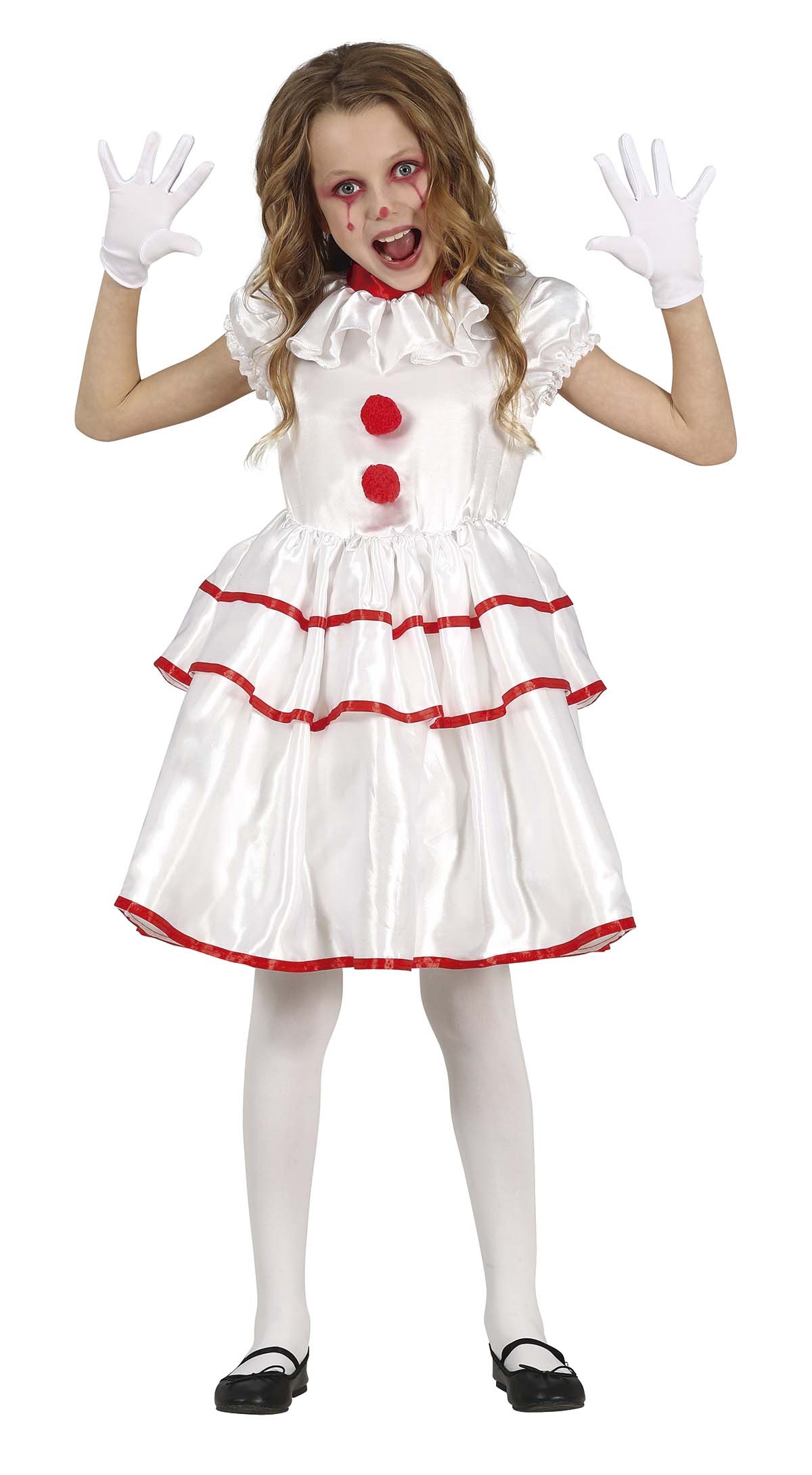 Guirca Dívčí kostým - Klaun bílý Velikost - děti: M