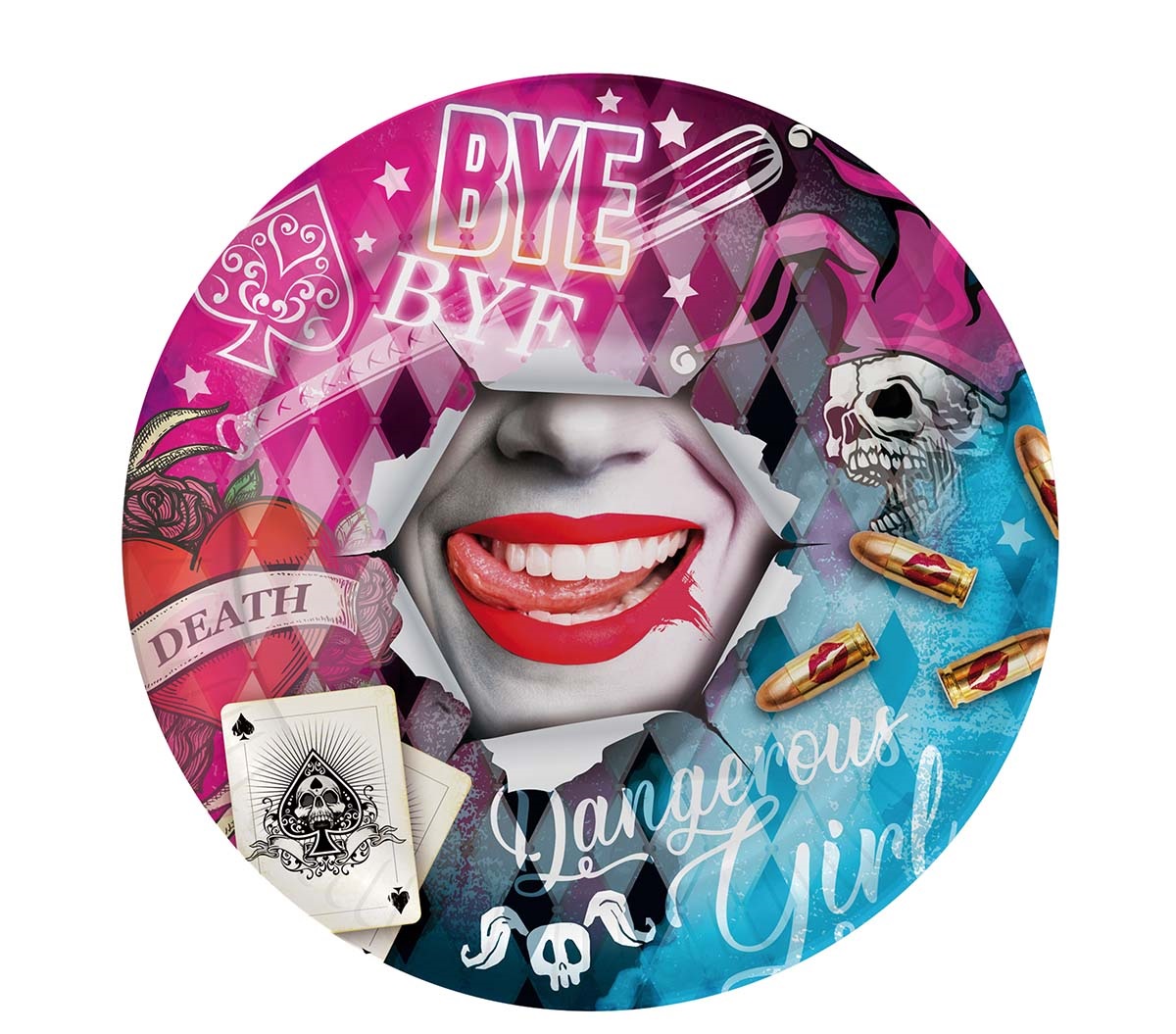 Levně Guirca Talíře - Harley Quinn 6 ks