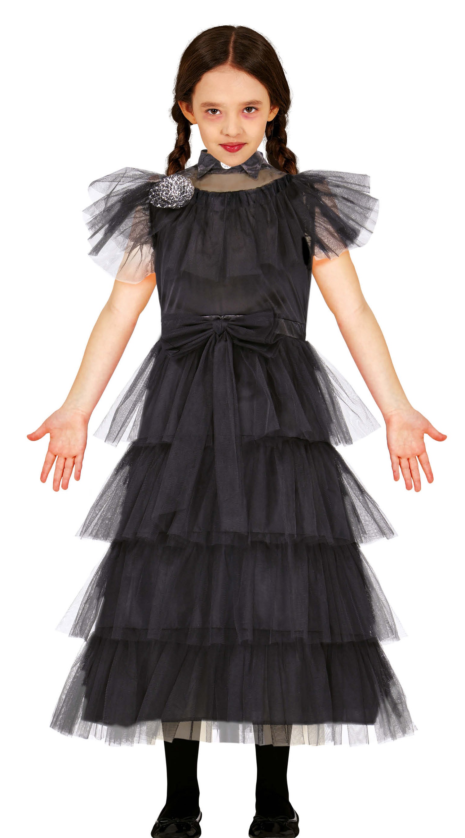 Levně Guirca Dívčí kostým - Wednesday černé šaty