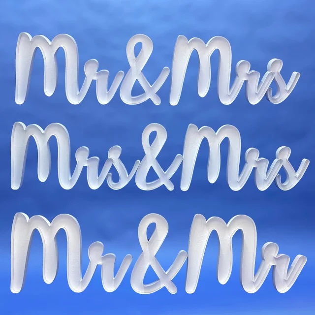 Levně Nikoloon Šablony na balóny - Mr & Mrs, Mr & Mr, Mrs & Mrs