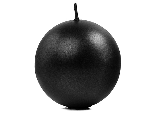 Levně PartyDeco Svíčka - koule metalická černá 8 cm