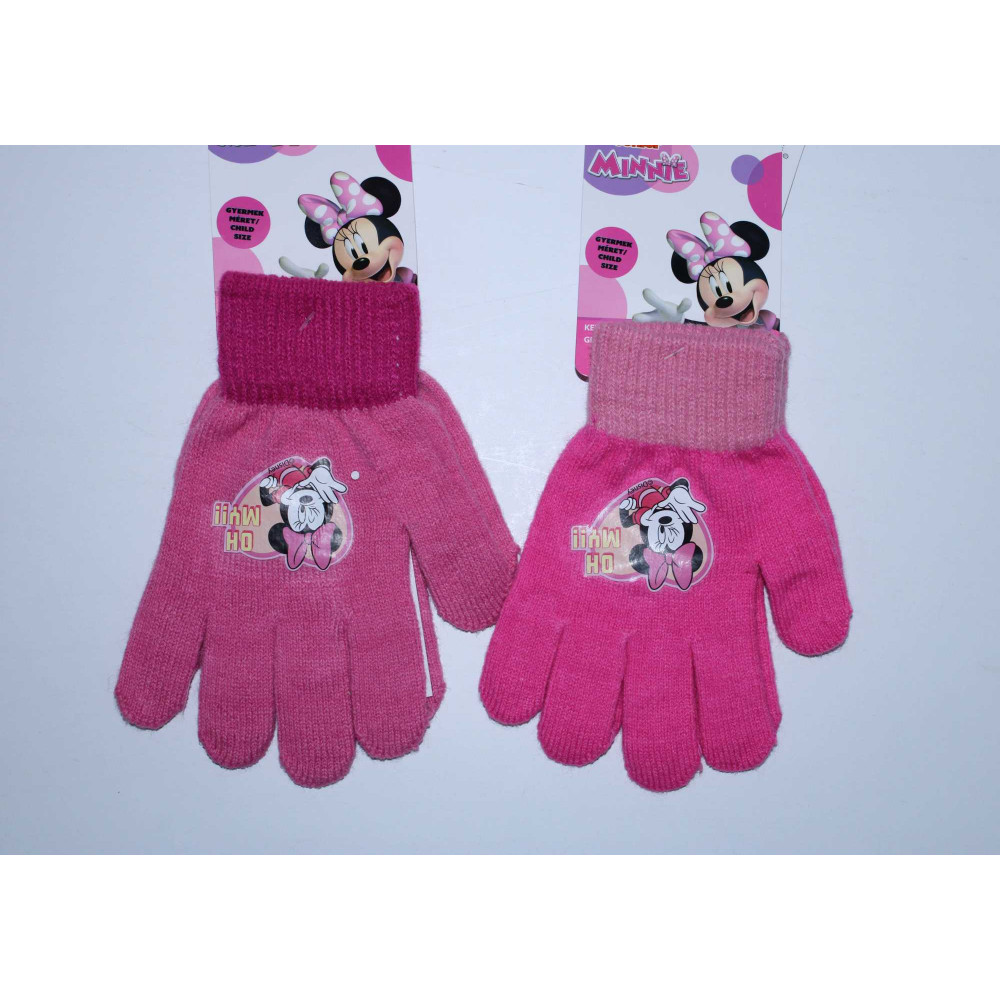 Setino Dívčí zimní rukavice - Minnie, tmavě růžové