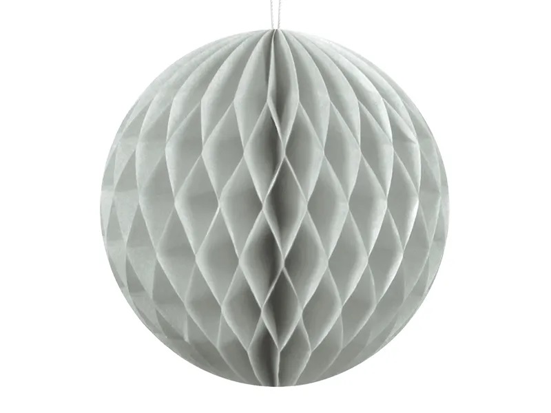 Levně PartyDeco Papírová koule - šedá 10 cm
