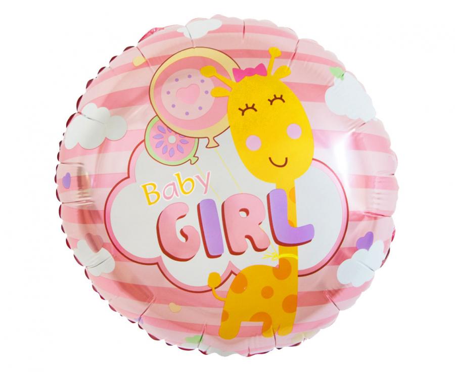 Levně Godan Fóliový balón - Baby girl, kruh 45 cm