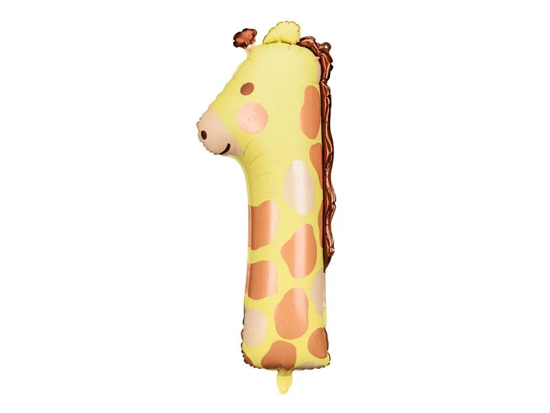 Levně PartyDeco Fóliový balónek - číslo 1, žirafa