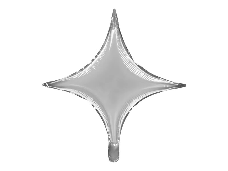 PartyDeco Fóliový balón - Hvězda, stříbrná 45 cm