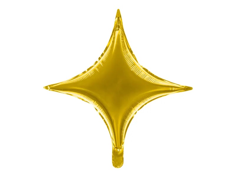 PartyDeco Fóliový balón - Hvězda, zlatá 45 cm