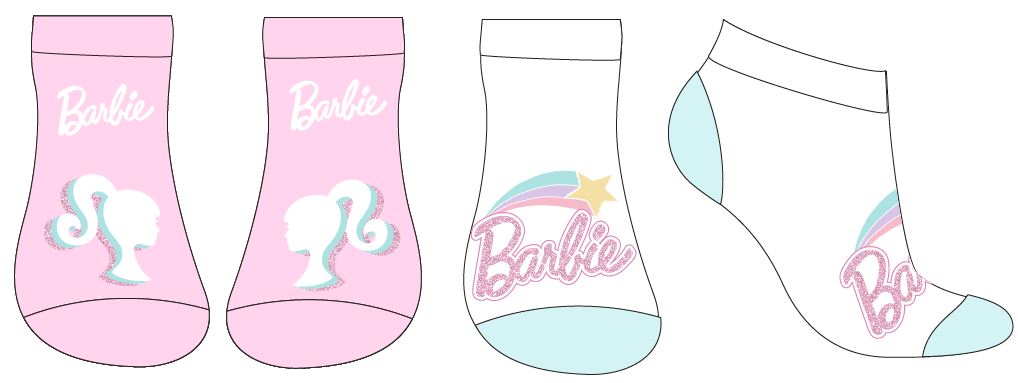 Levně EPlus Kotníkové ponožky - Barbie 2 ks