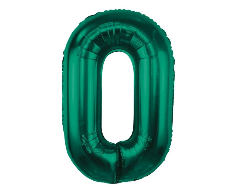 Levně Godan Fóliový balónek - číslo 0, tmavě zelený 85 cm