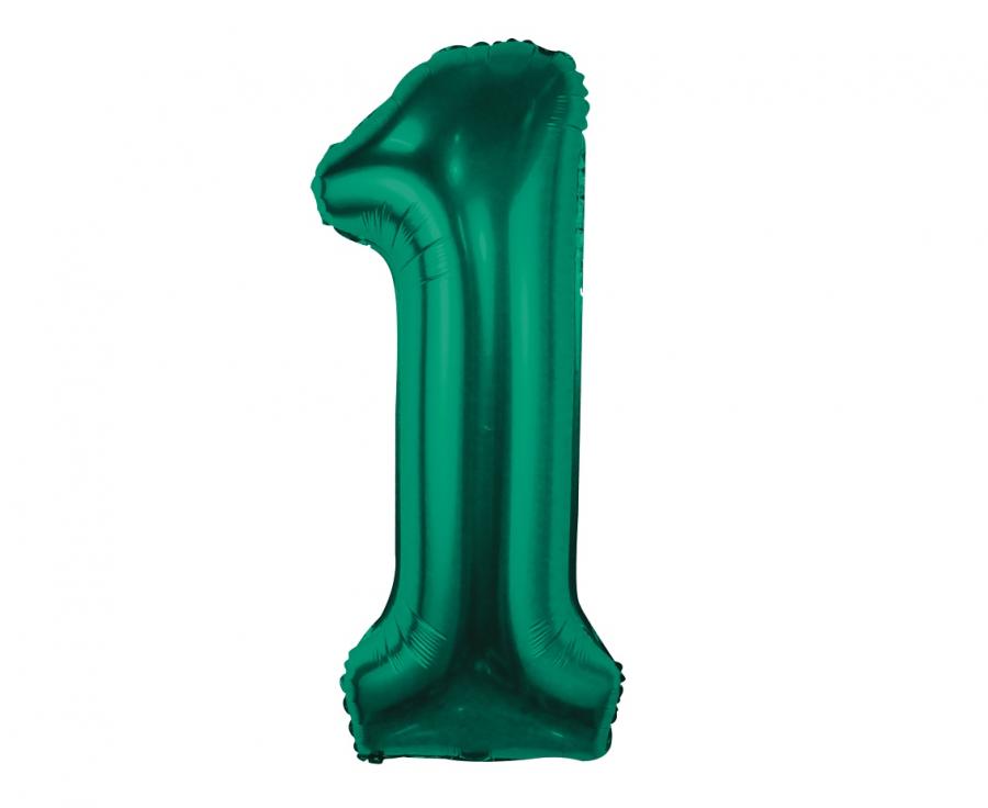 Levně Godan Fóliový balónek - číslo 1, tmavě zelený 85 cm