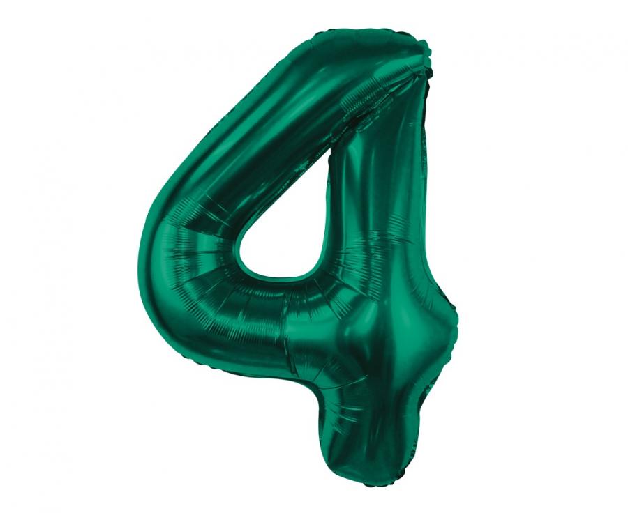 Levně Godan Fóliový balónek - číslo 4, tmavě zelený 85 cm