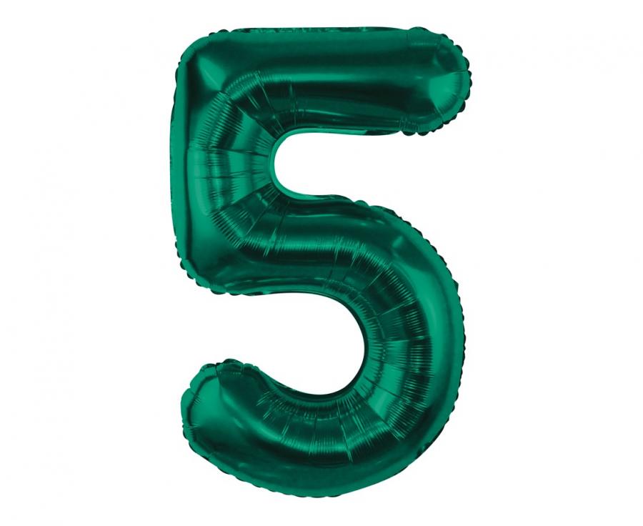 Levně Godan Fóliový balónek - číslo 5, tmavě zelený 85 cm