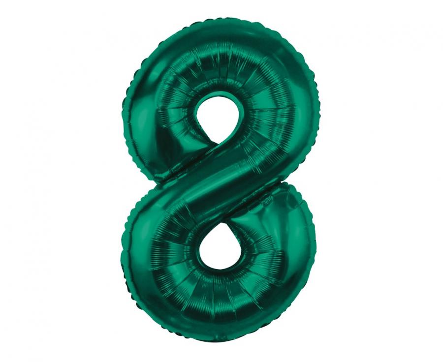 Godan Fóliový balónek - číslo 8, tmavě zelený 85 cm