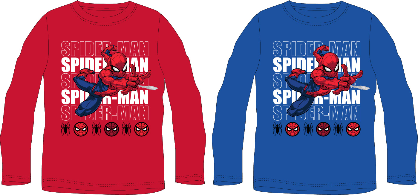 EPlus Chlapecké tričko s dlouhým rukávem - Spiderman, modré Velikost - děti: 128