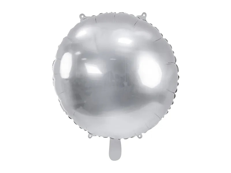 Levně PartyDeco Fóliový balónek - Stříbrný kruh, 80 cm