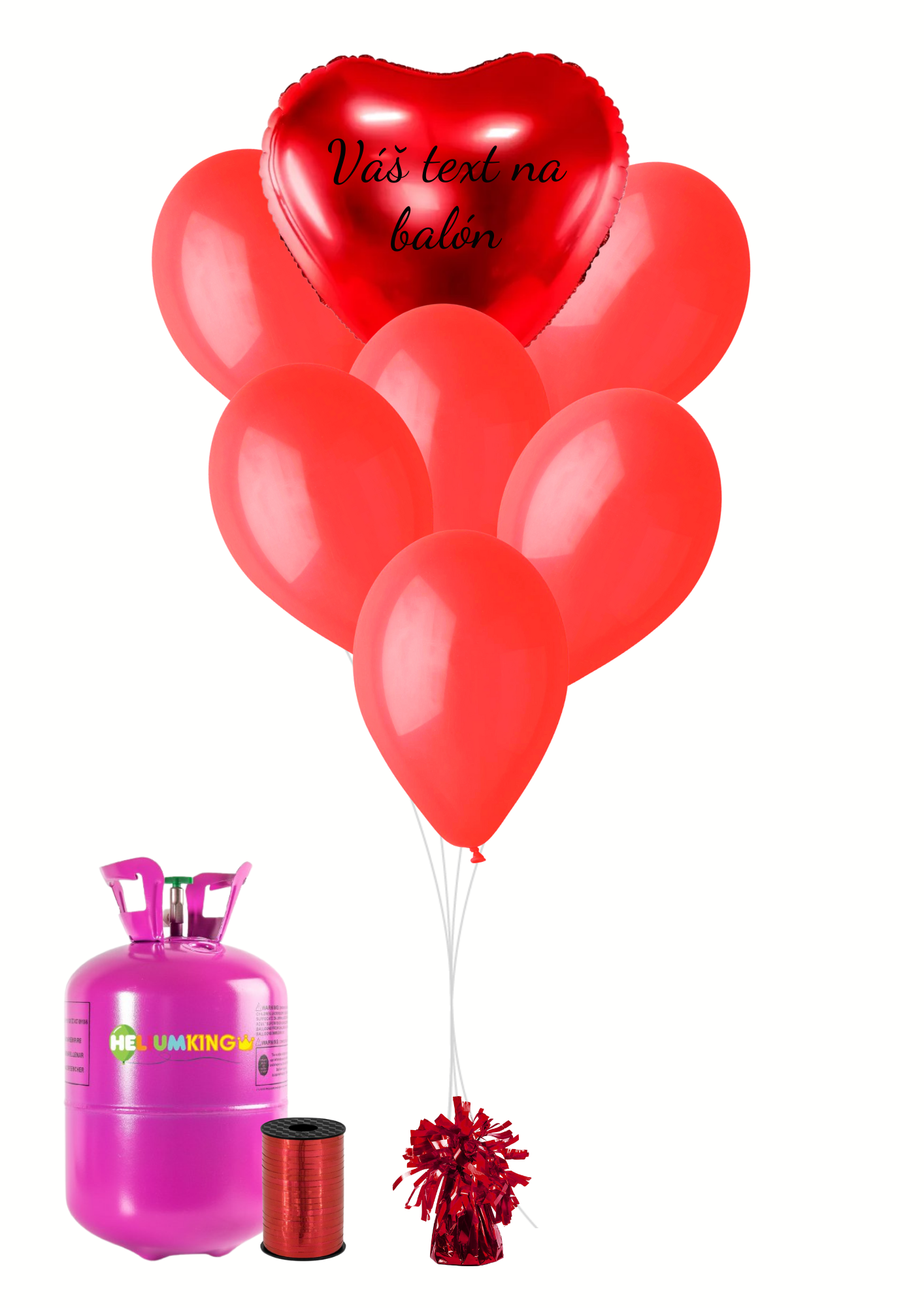 Levně Personal Personalizovaný helium párty set - Červené srdce 16 ks