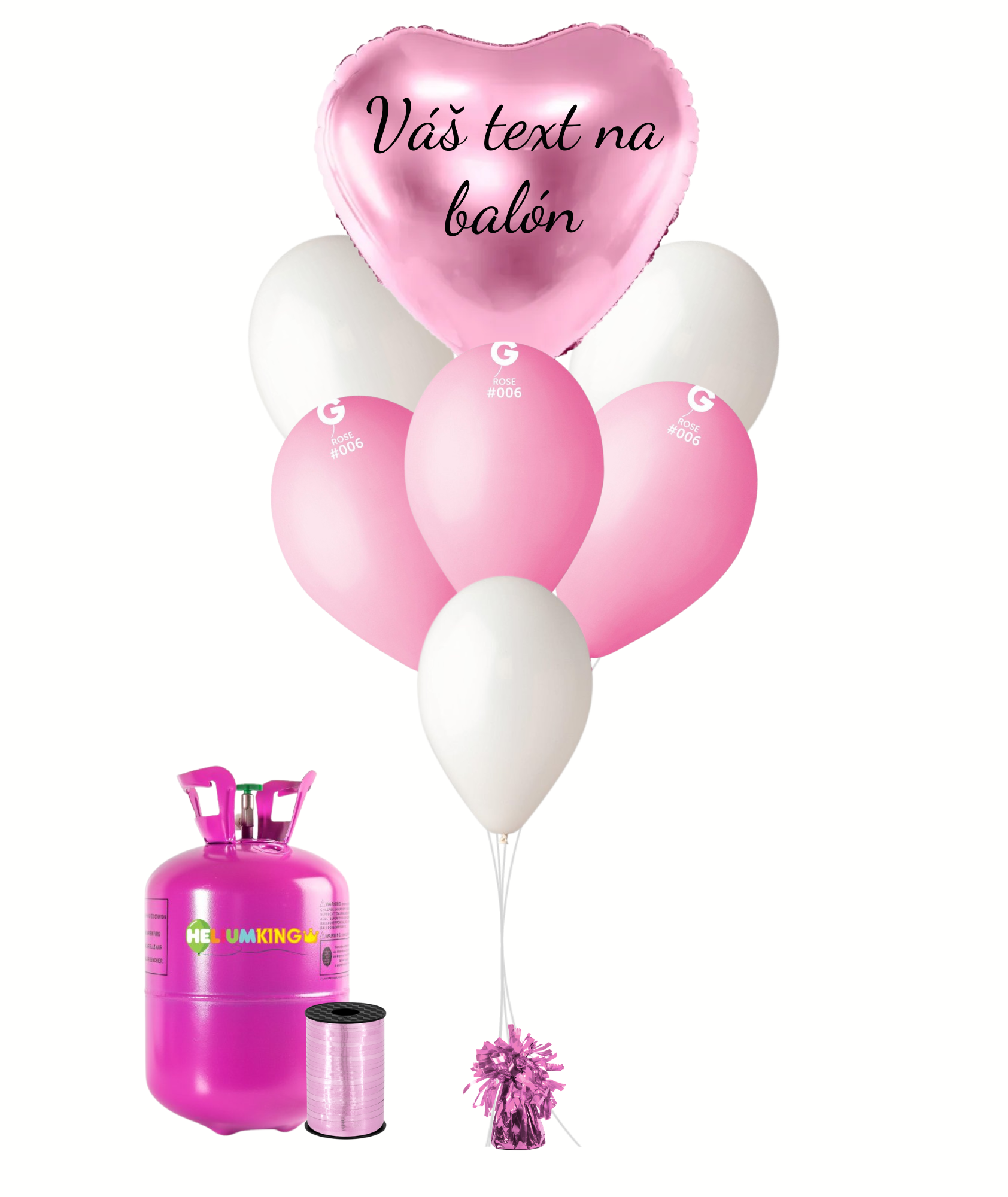 Personal Personalizovaný helium párty set - Růžové srdce 31 ks