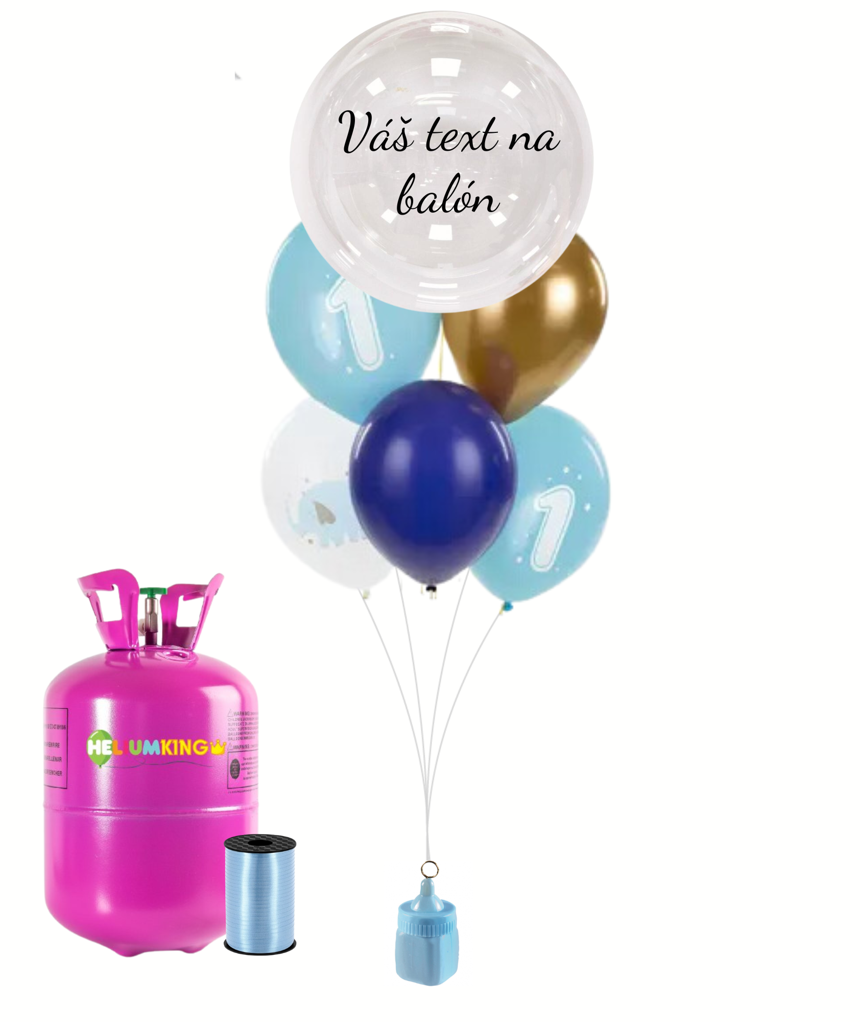 Personal Personalizovaný helium párty set 1. - modrý 13 ks