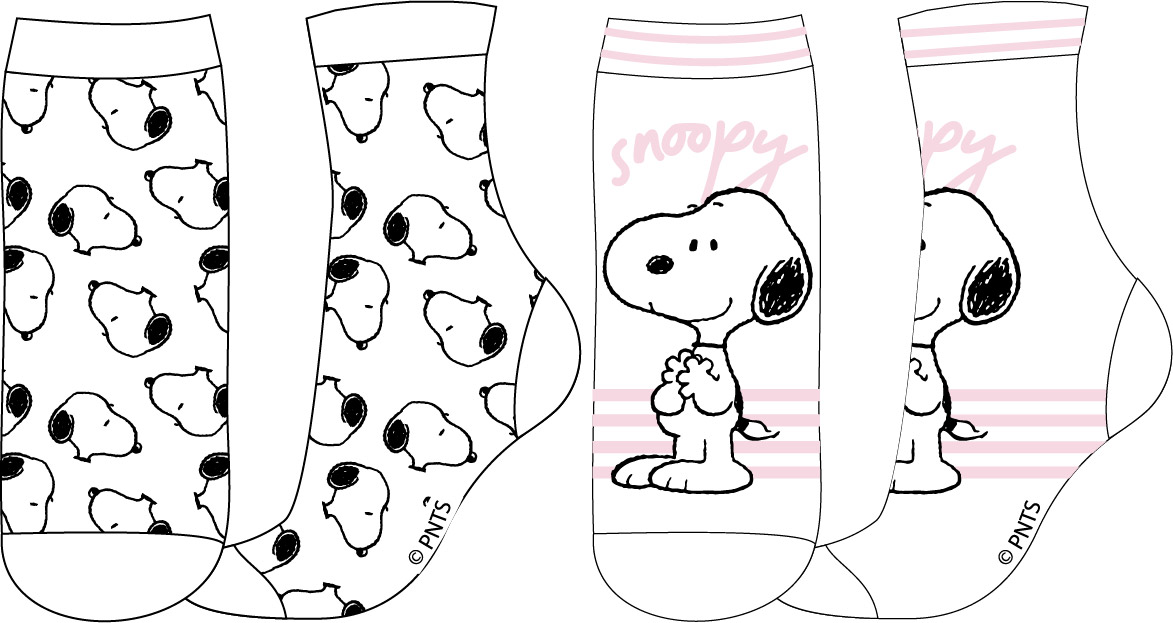 EPlus Sada 2 párů dětských ponožek - Snoopy Velikost ponožek: 31-34