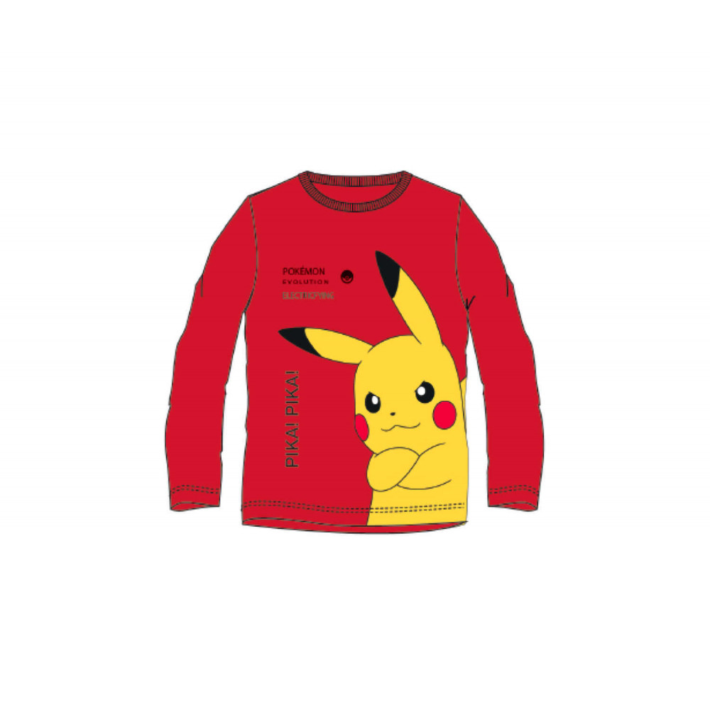 Levně Setino Tričko s dlouhým rukávem - Pokémon, červené