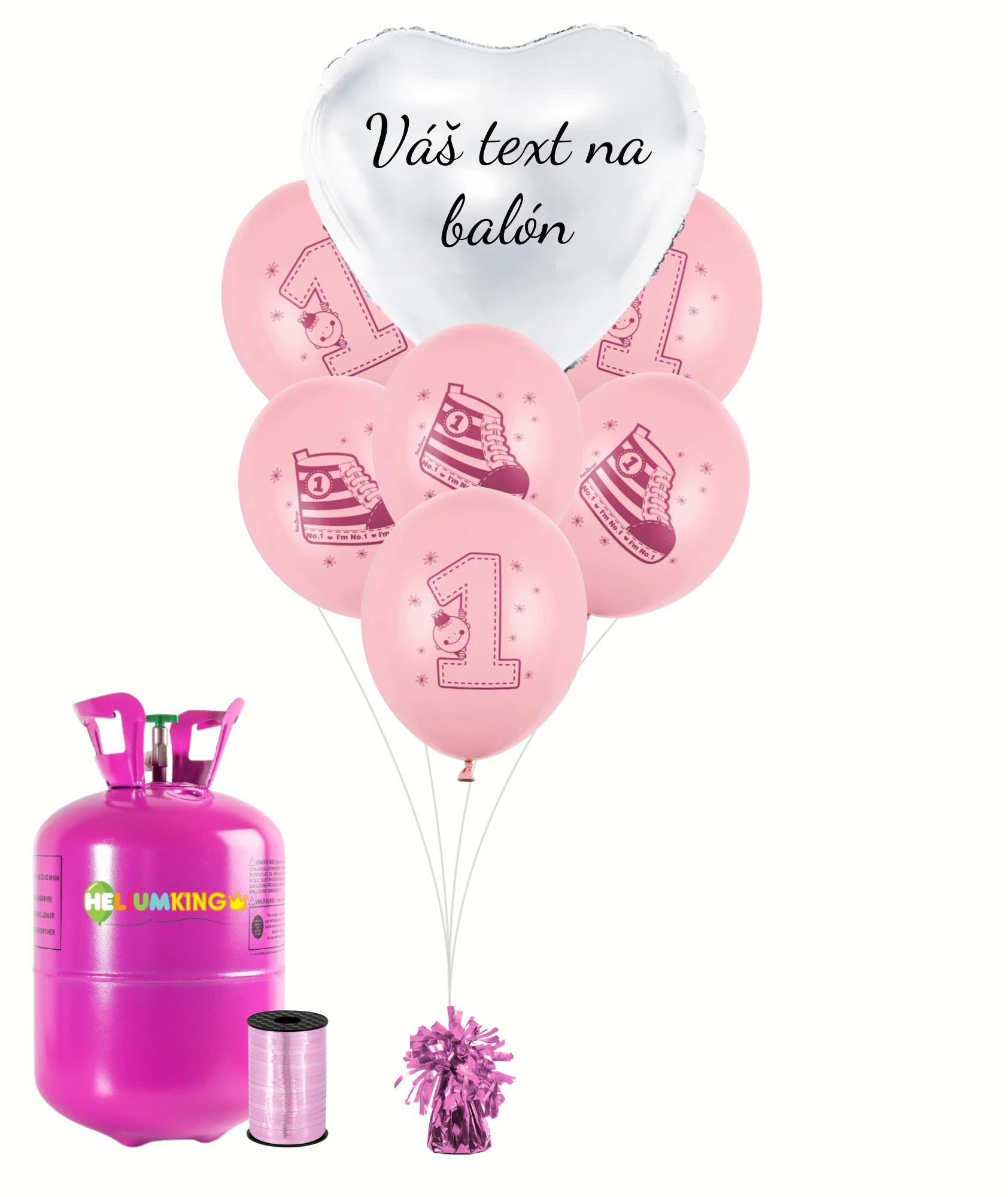 Levně Personal Personalizovaný helium párty set růžový 1. - Teniska 31 ks