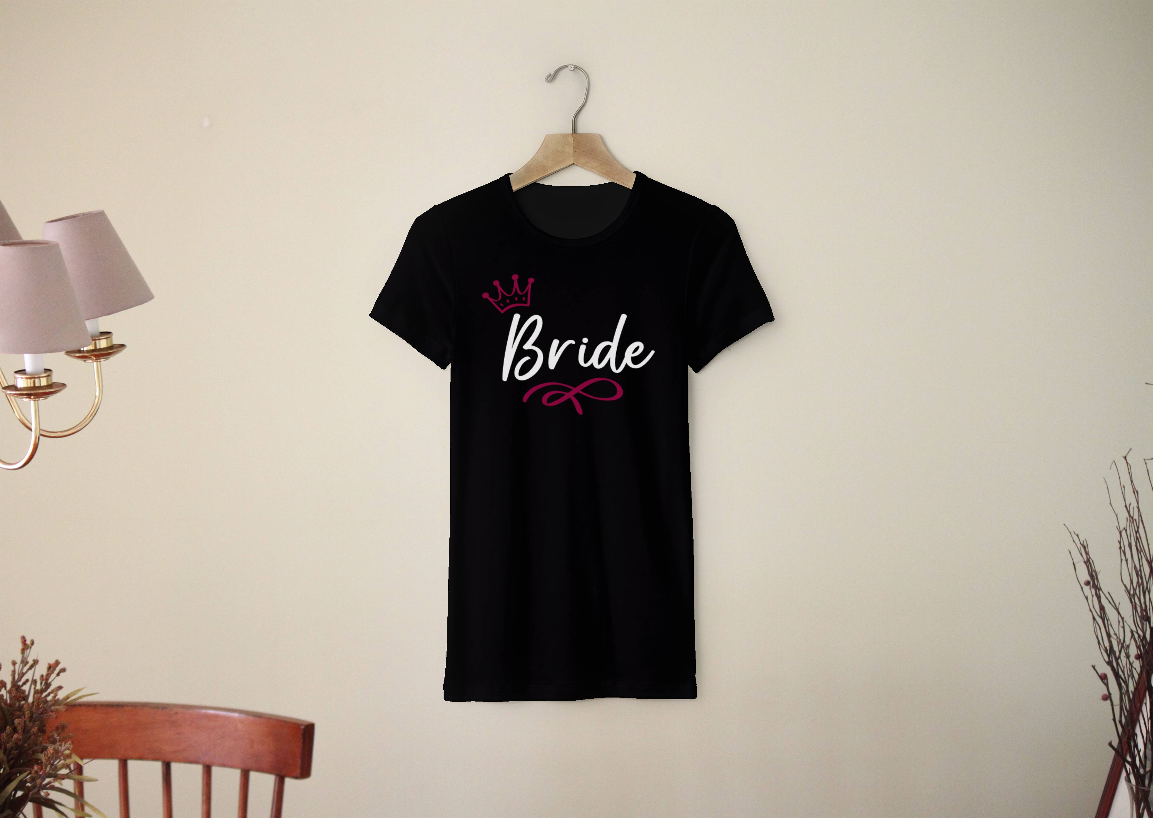 Personal Dámské triko - Bride korunka Barva: Černá, Velikost - dospělý: S