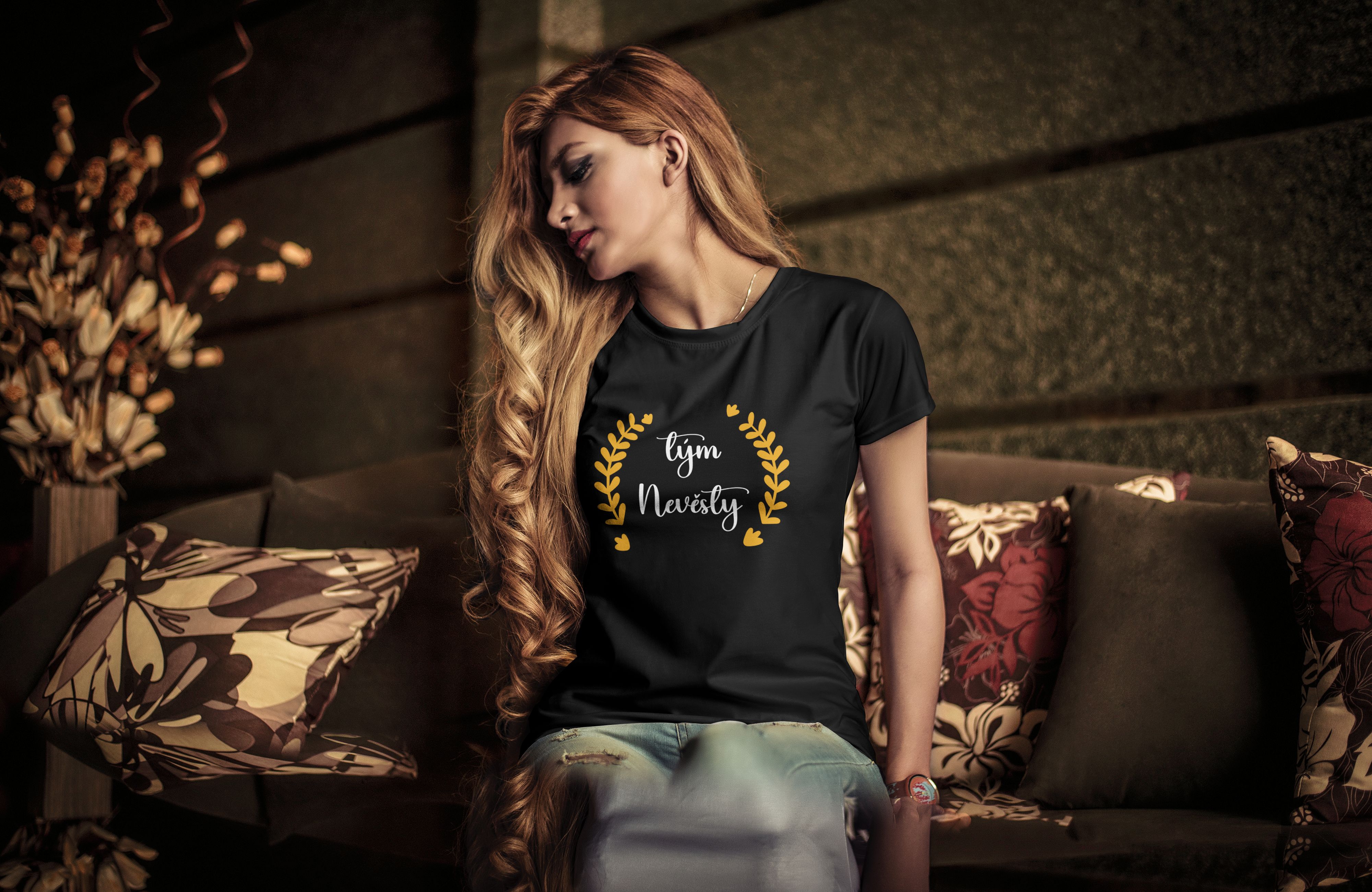 Levně Personal Dámské tričko - Tým Nevěsty Elegant Barva: Černá,