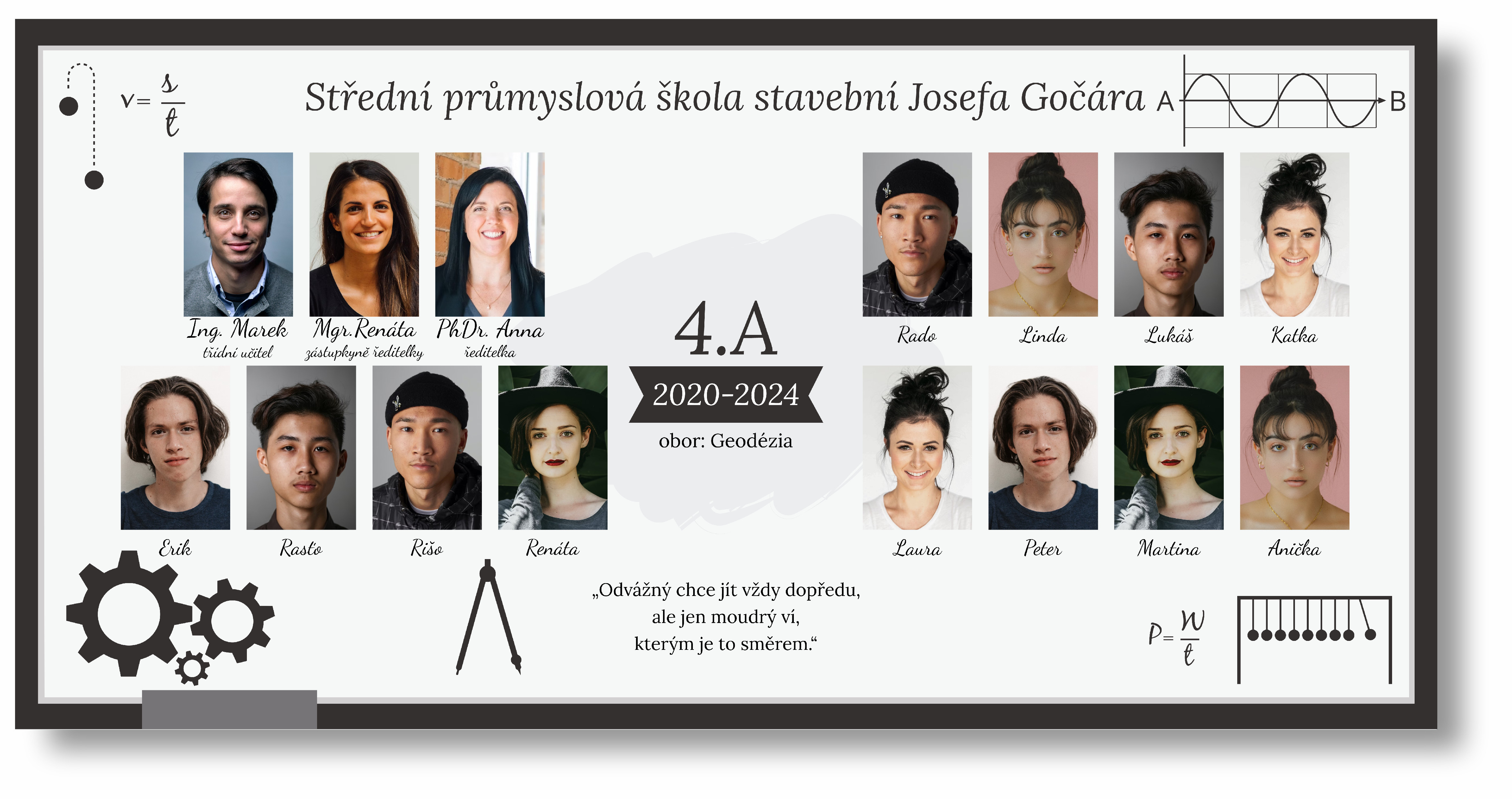 Levně Personal Banner na stužkovou s fotkami - Blackboard Rozměr banner: 130 x 260 cm