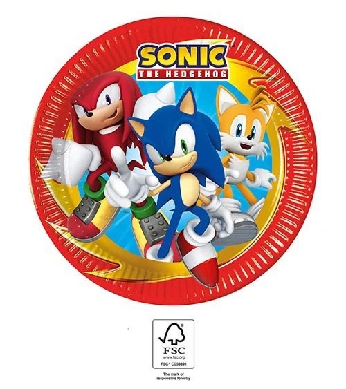 Procos Papírové talíře - Sonic 23 cm 8ks