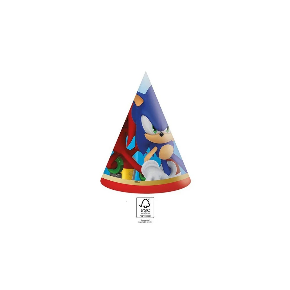 Levně Procos Párty kloboučky Sonic 6ks