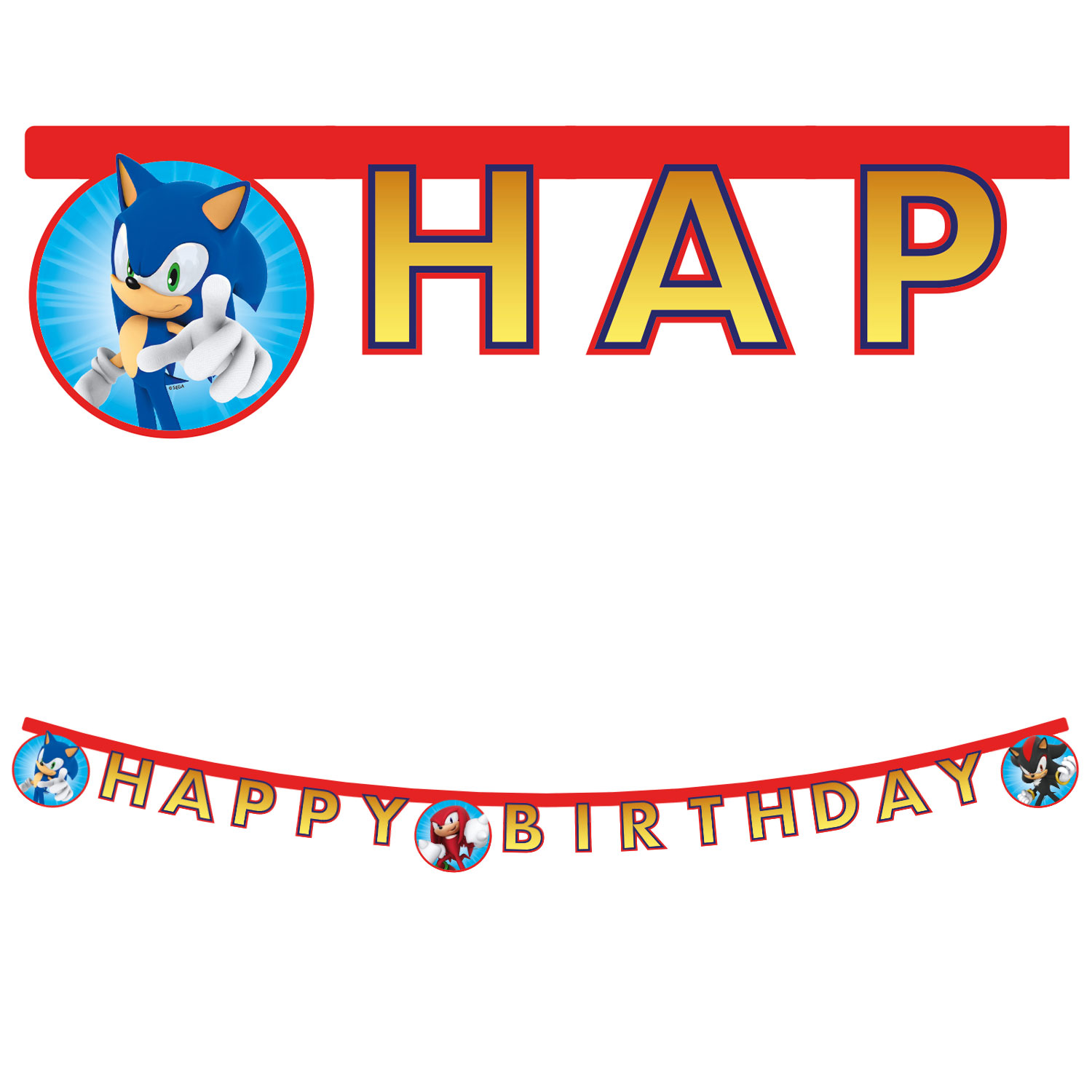 Levně Procos Banner Happy Birthday - Sonic