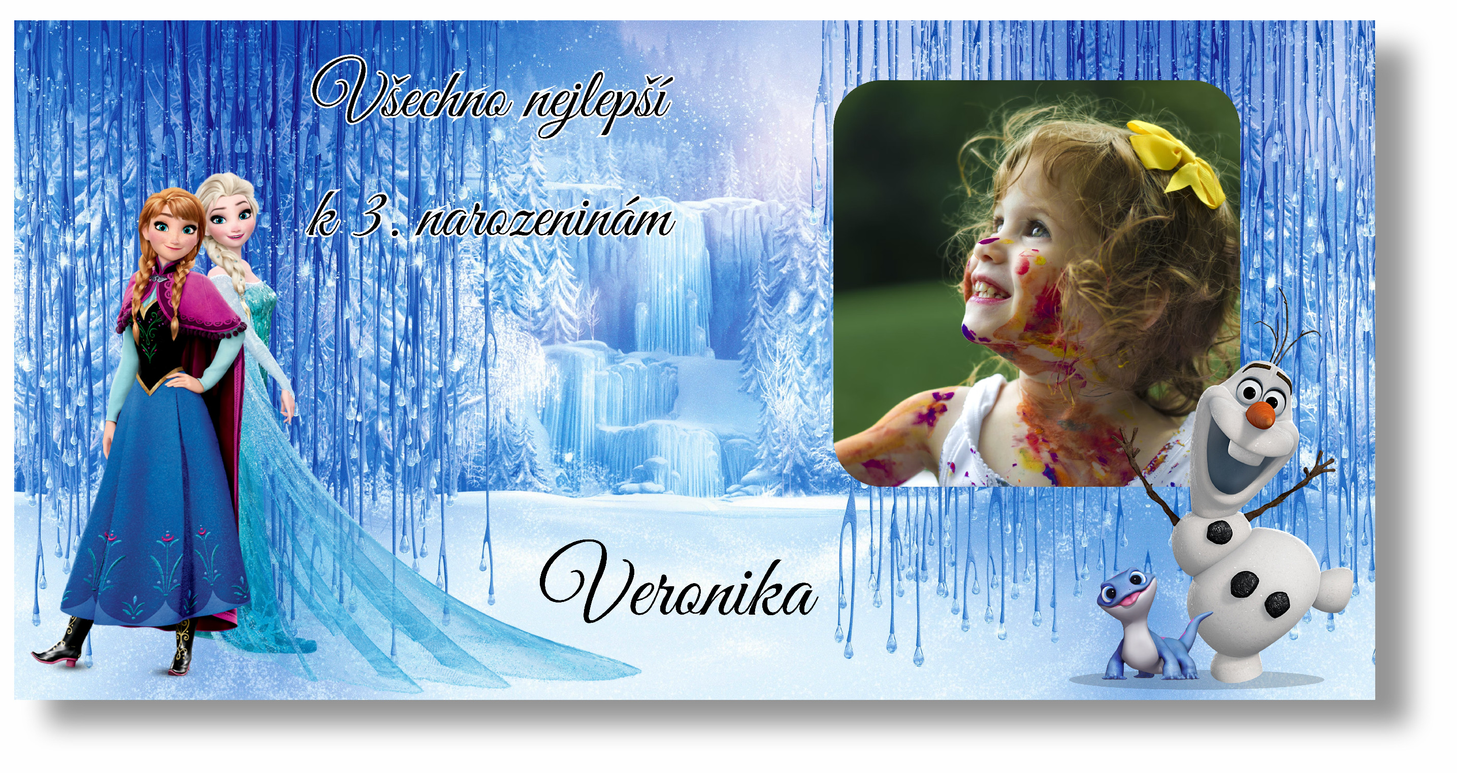 Levně Personal Narozeninový banner s fotkou - Frozen Rozměr banner: 130 x 260 cm