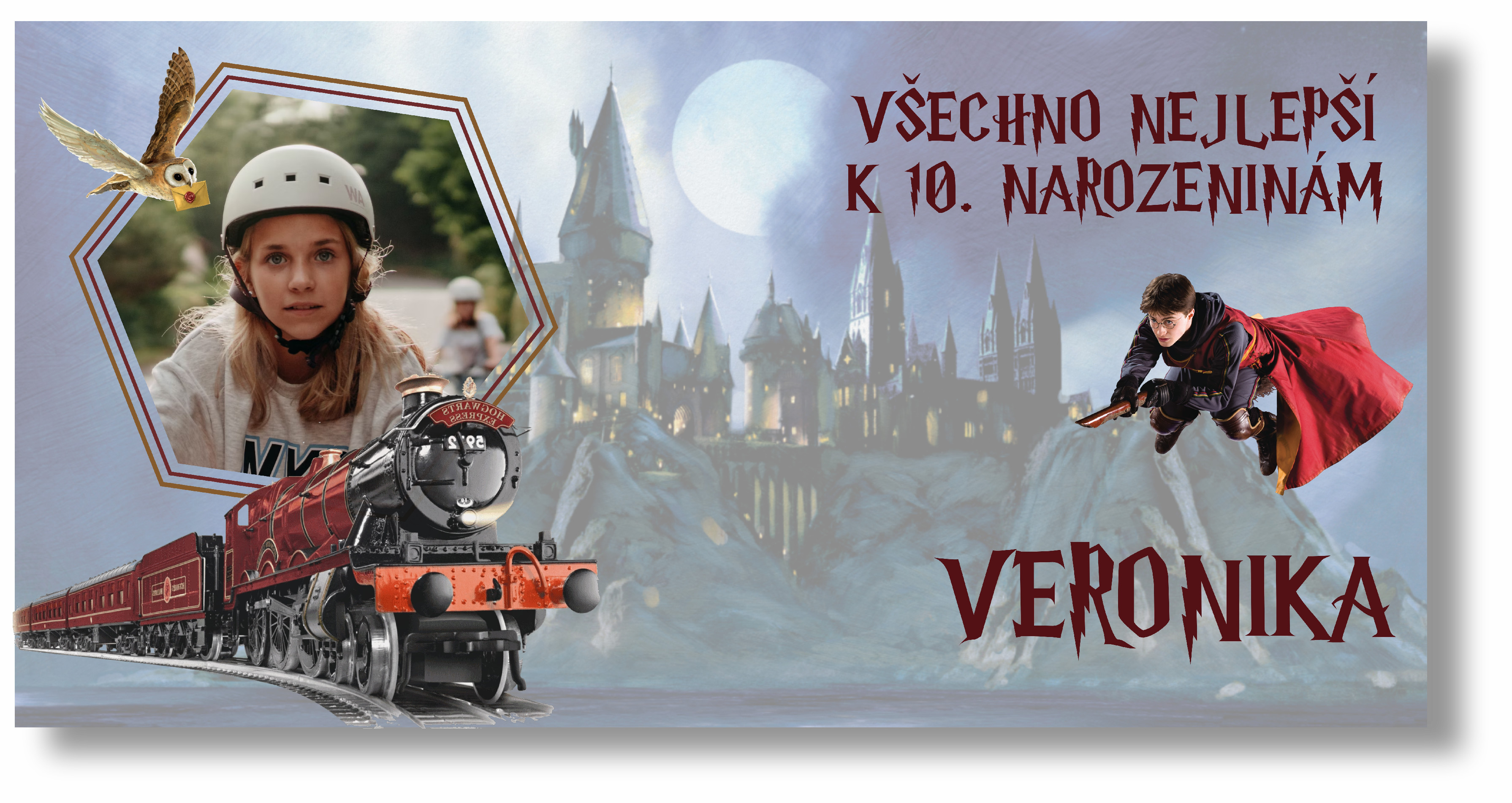 Personal Narozeninový banner s fotkou - Harry Potter Rozmer banner: 130 x 260 cm