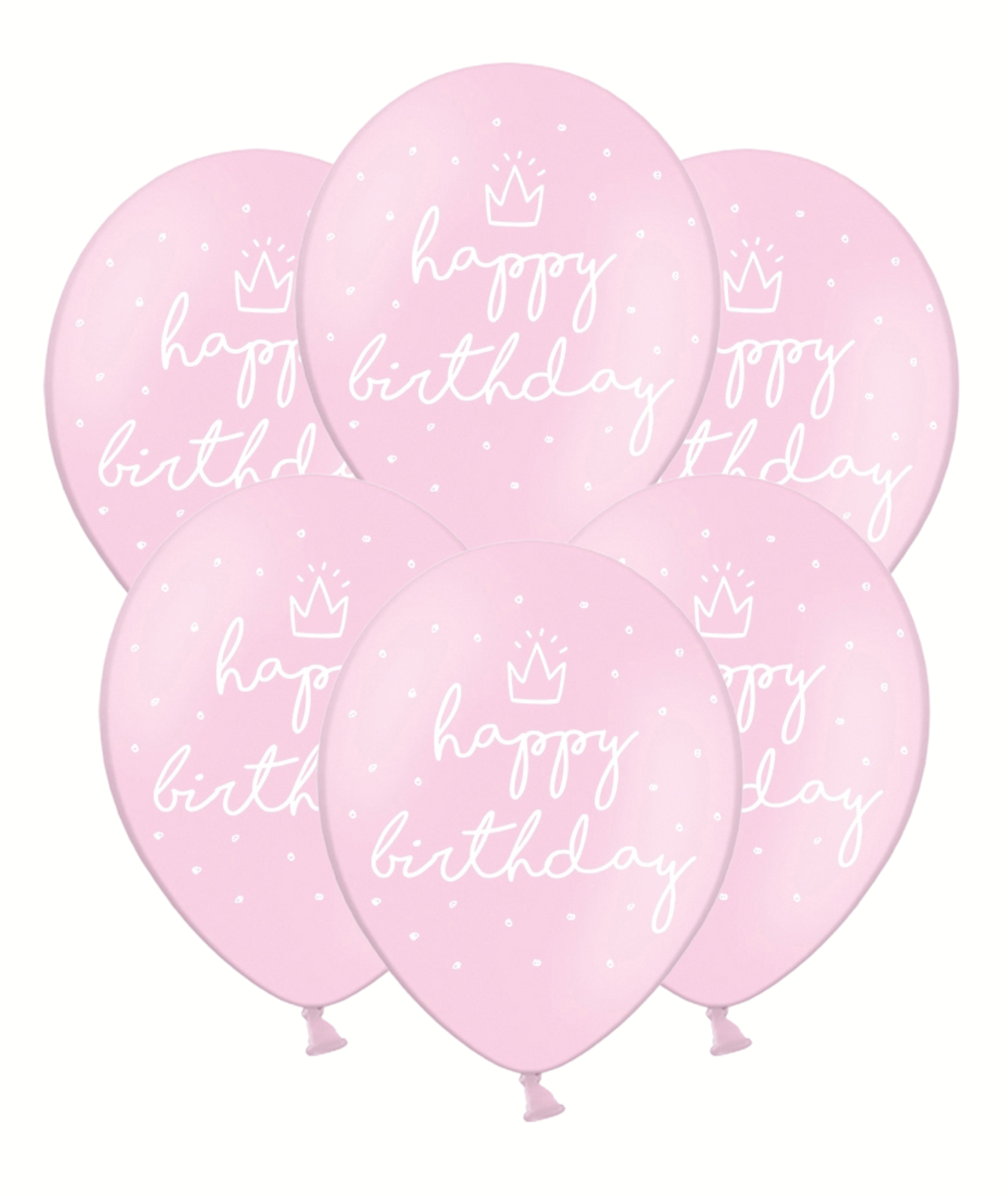 PartyDeco Balón růžový - Veselé narozeniny 50 ks