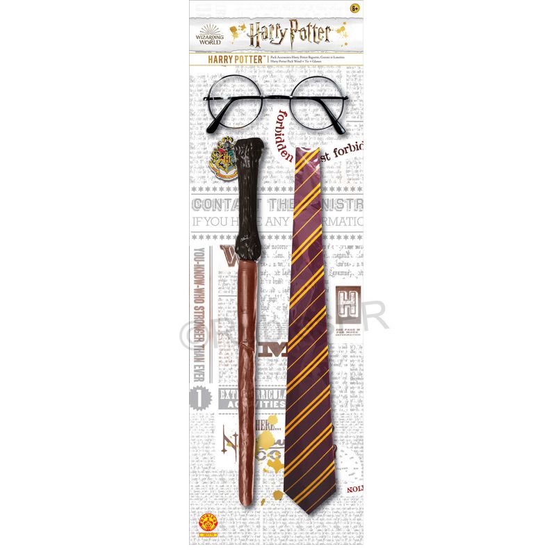 Levně Rubies Sada hůlka, kravata a brýle - Harry Potter