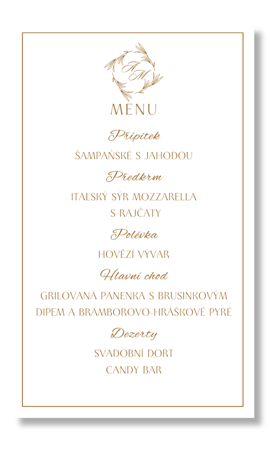 Personal Menu - Golden Exquisite Zvolte množství: od 1 ks do 10 ks