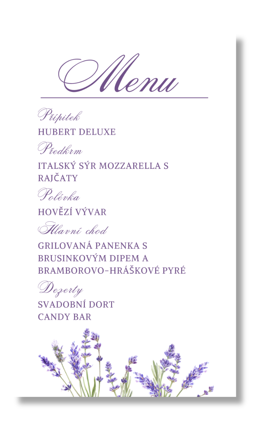 Levně Personal Menu - Lavender Zvolte množství: od 61 ks a viac