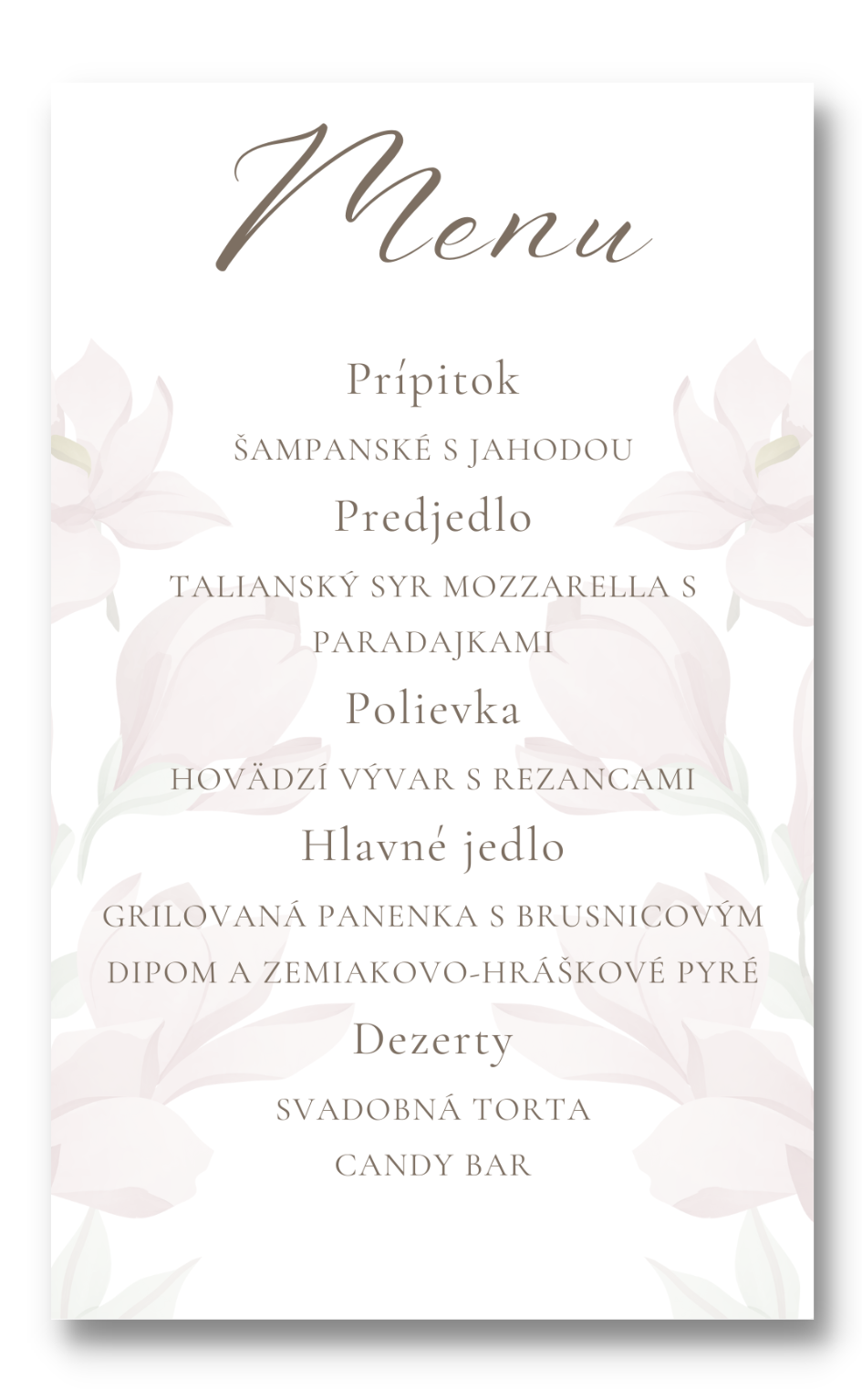 Personal Menu - Magnolie Zvolte množství: od 61 ks a viac