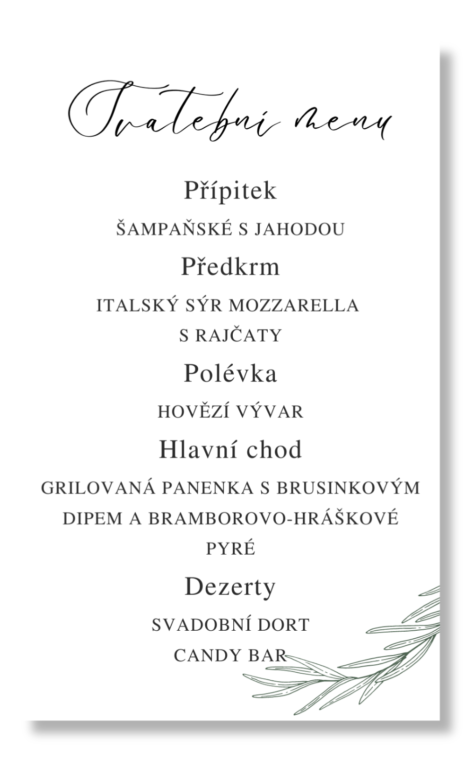 Personal Menu - Rosemary Zvolte množství: od 61 ks a viac