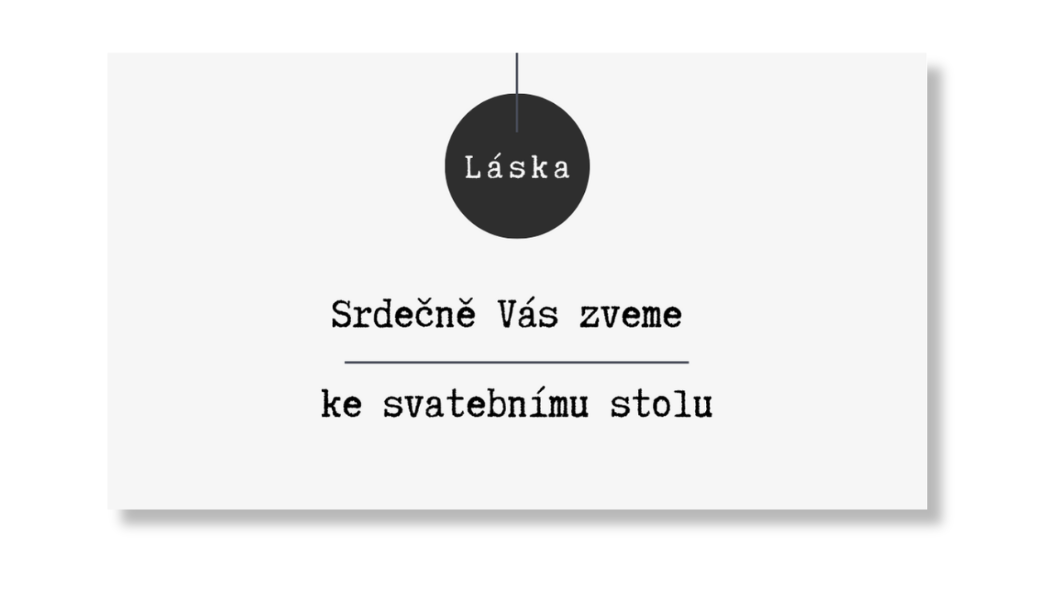 Personal Kartička ke stolu - Minimalism Láska Zvolte množství: od 61 ks a viac